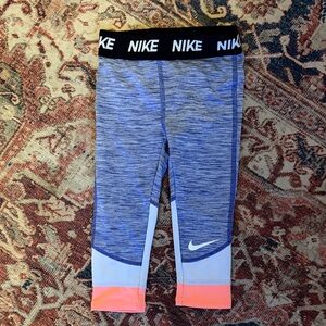 Nike Kids Gray and Pink Leggings